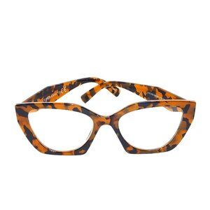 VINCE CAMUTO WOMEN'S READING GLASSES +2.00 - BROWN & TAN CAMO CAT EYE FRAME